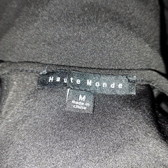 Haute Monde Blouse Plus Waist Lace Short Sleeve Black Color Size M Preowned - Picture 7 of 9